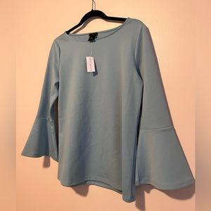 NWT Ann Taylor Loft Peplum Sleeve Blouse Teal